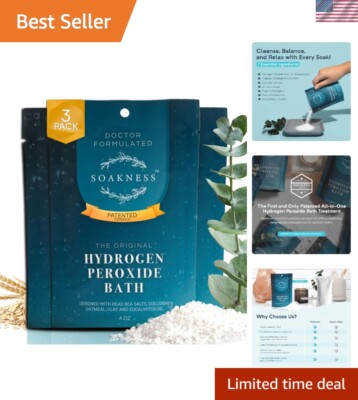 Hydrogen Peroxide and Epsom Salt Relaxing Bath Soak 3-Pack for Muscle Recovery