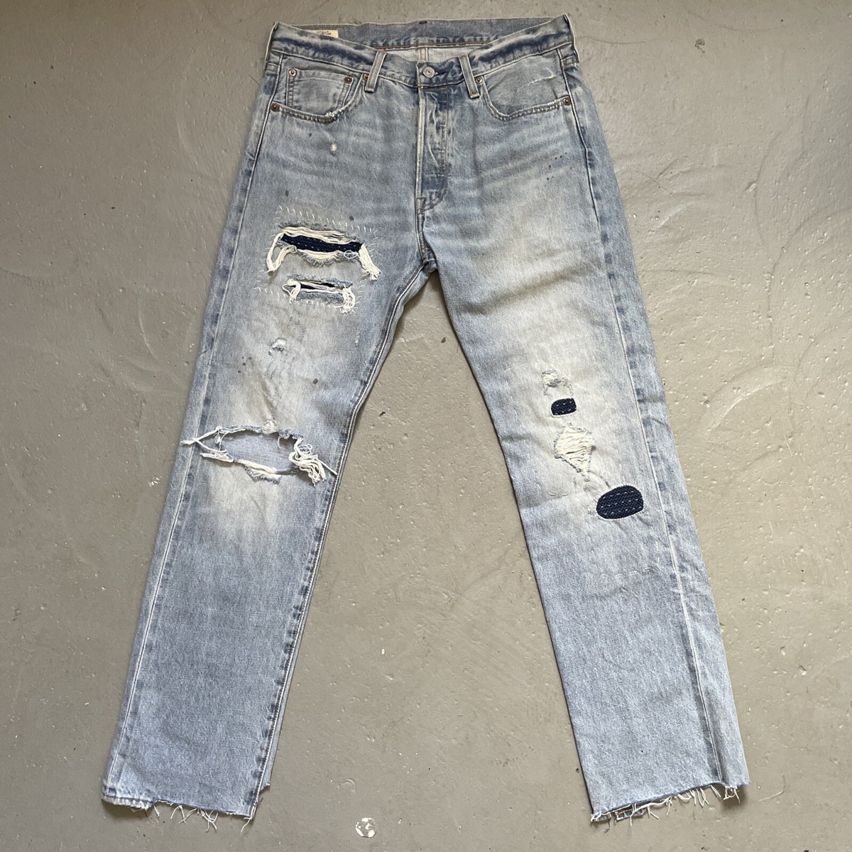 Levis 501 150th Anniversary Redline Selvedge Distressed Denim