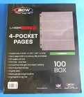 100 BCW LASERWELD 4-POCKET CURRENCY PAGES FOR SMALL BILLS- ACID FREE