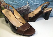 mootsies tootsies sling back Brown Womens block heel size 7.5M mokaraline