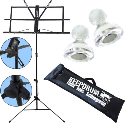 keepdrum MUS2BK Notenständer Schwarz + 10 Magnete