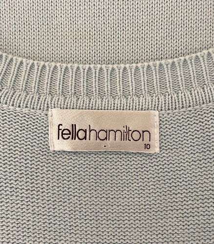 FELLA HAMILTON Women's Blue Zip Front Stretch Sleeveless Knit Vest Pockets 10 - Picture 6 of 6