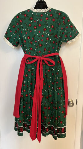 H Niermann Floral German Beer Woman Dress w/ Apron Knee Sox Size 48 Oktoberfest - Picture 2 of 7