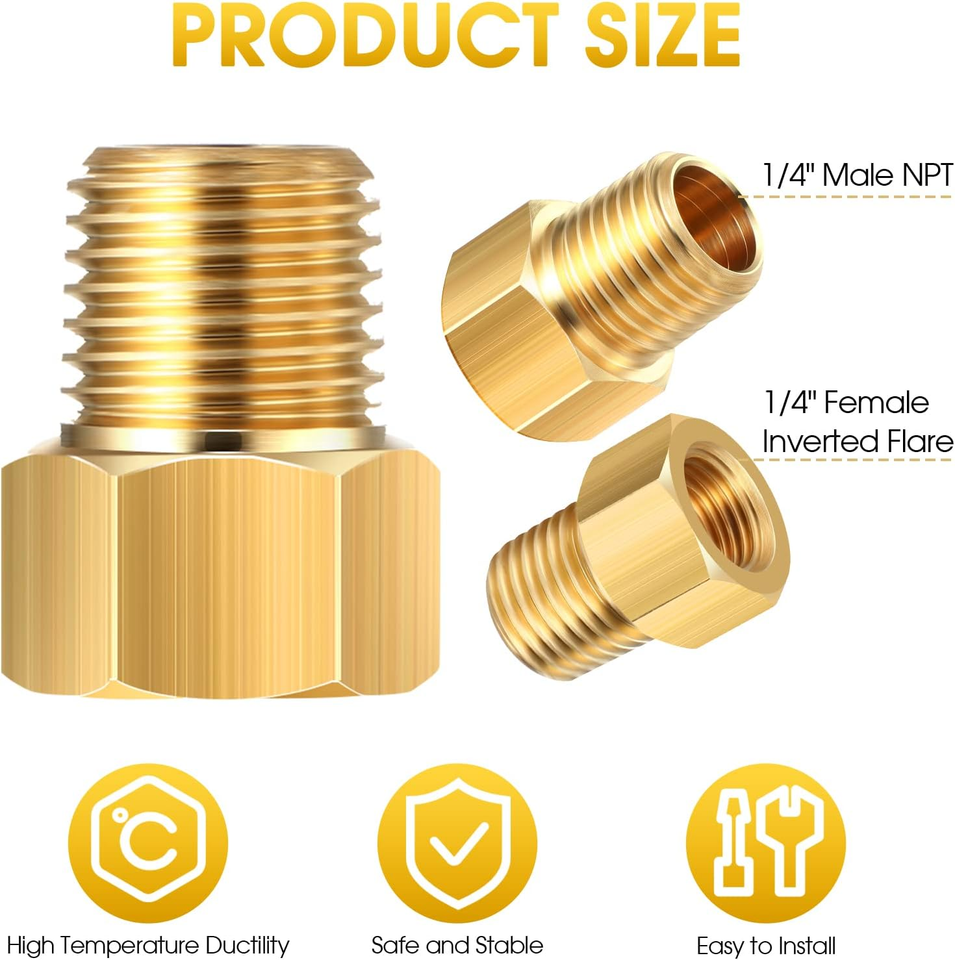 6 Pieces 1/4 Inch Male NPT X 1/4 Inch Female Inverted Flare Propane