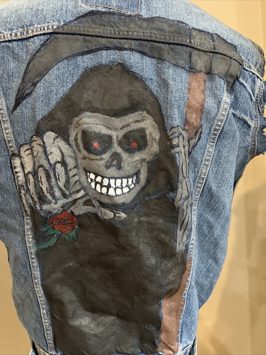 Levi Strauss Denim Jean Jacket Cut Off Sleeve Monkey Goblin