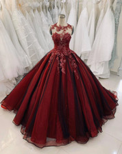 Unique Red Vintage Princess Wedding Dress Gorgeous Red A Line Bridal Gowns