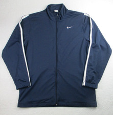 Vintage Nike Track Jacket Mens XXL Full Zip Windbreaker Navy Silver Tag 2XL