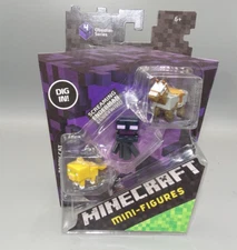 Minecraft Mini Figure 3pk Armored Horse, Screaming Enderman & Tabby Cat  **NEW**