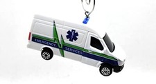 Christmas Ornament for Emergency Services EMT Ambulance Van White