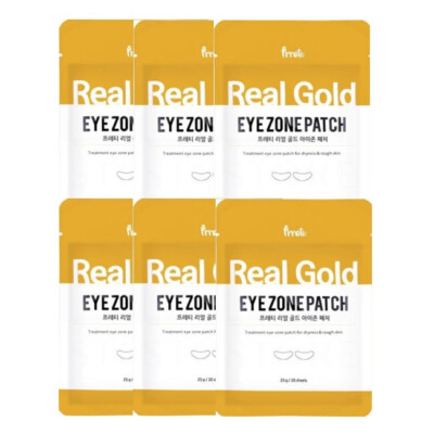 [PRRETI] Echt Gold Augenzone Patch Straffende Feuchtigkeitsspendende Augenmaske 6 Packungen Korea NEU