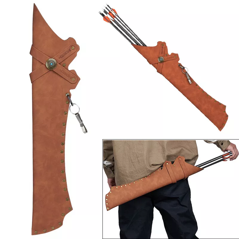 Leather Archery Arrow Quiver Waist Side/Hip Quiver Arrow Holder Pouch with  Clip | eBay
