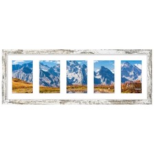 8x24 Collage Picture Frame, Displays 5Pcs 4x6 Pictures with Mat or 1Pcs 8x24 ...