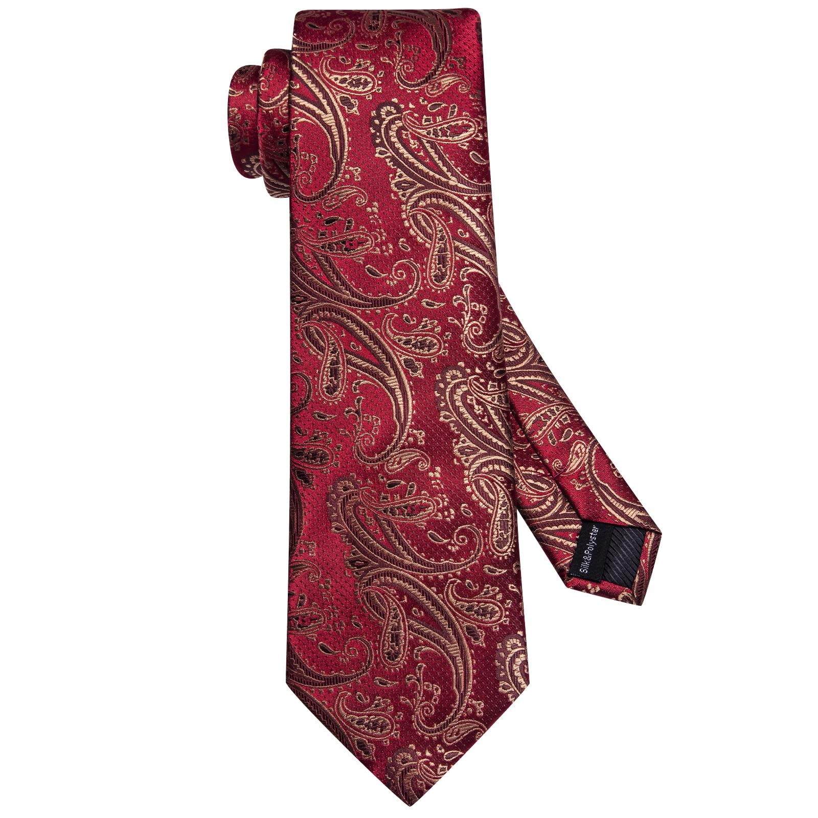 Hi-Tie Silk Paisley Ties for Men Necktie Pocket Square Cufflinks Set Foral Ti...