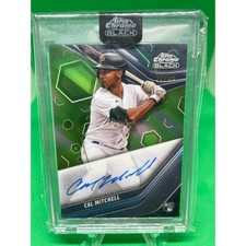 2023 Topps Chrome Black #CBA-CMI Cal Mitchell Green RC Auto /99 Pirates