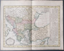 1790s - LATTRE - Bella mappa GRECIA BALCANICI TURCHIA in EUROPA ANATOLIA