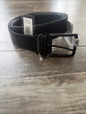 Perry Ellis Portfolio Men's Faux Leather Reversible Belt Black Size 44- NWT