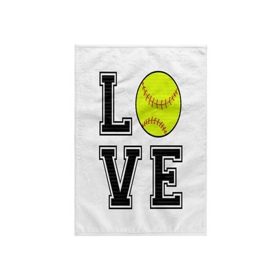 3dRose Love Softball Print Hand Towel 15x22 Inch Sports Gift Soft Cotton Towel
