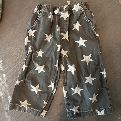 Mini Boden Boys Star Shorts Size 11Y Gray w/white stars