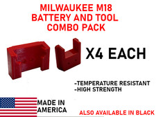 Milwaukee M18 Battery Tool Wall Mount Set 4 each, 8 total Garage Organizer