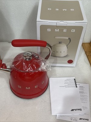SMEG RETRO STOVETOP WHISTLING KETTLE 2.3L-2.5Q CKLW2001RD - RED NEW