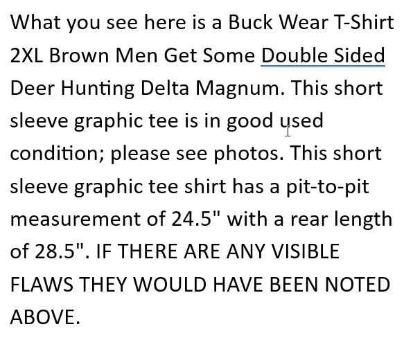 Buck носить футболка 2XL мужчин графический двусторонний олень Buck охоты хлопок - Изображение 2 из 4