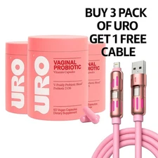 3 PACK URO O Positiv Vaginal Probiotics for Women pH Balance w/ Prebiotic 180 ct