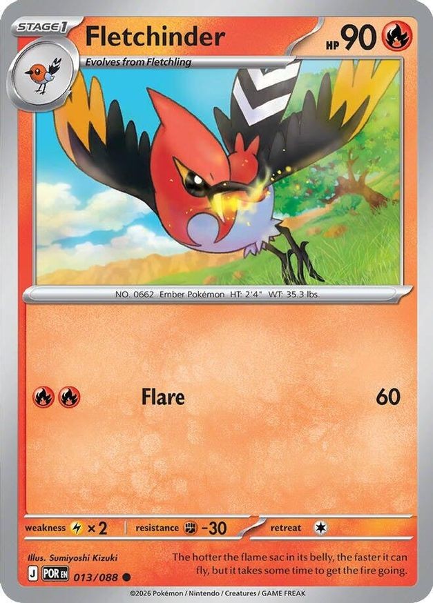 Pokemon Fletchinder (13/124) Perfect Order NM