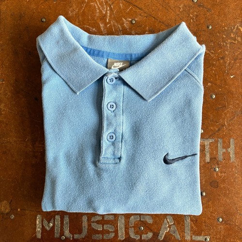 Nike Blue Golfing Black Swoosh Embroidered Logo Short Sleeve Polo Shirt Men's L - Picture 9 of 9
