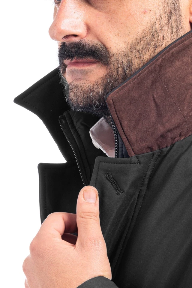 Trench Uomo Invernale Cappotto Elegante Soprabito Cappottino Sartoriale VEQUE - Immagine 4 di 4