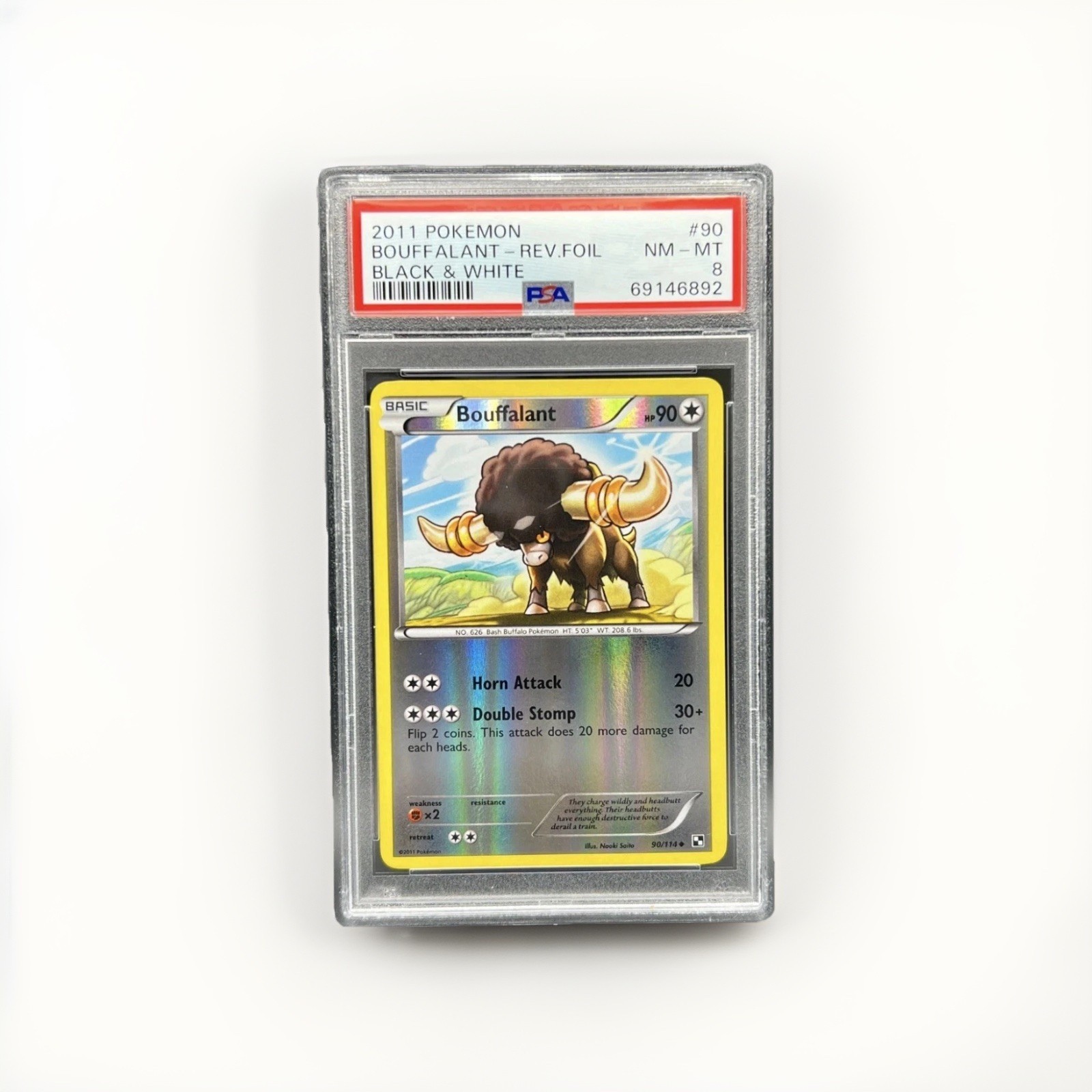 Pokemon PSA 8 NM-MT Bouffalant 90/114 Black & White Reverse Holo 2011 [Low Pop]