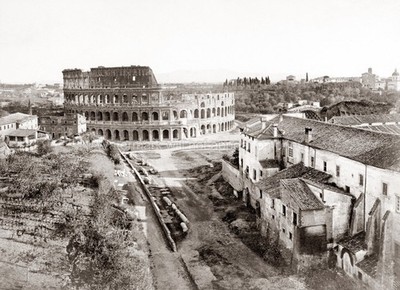 Rome Italy Colosseum Amphitheater Ruins Cityscape Vtg. Photo 19thC.