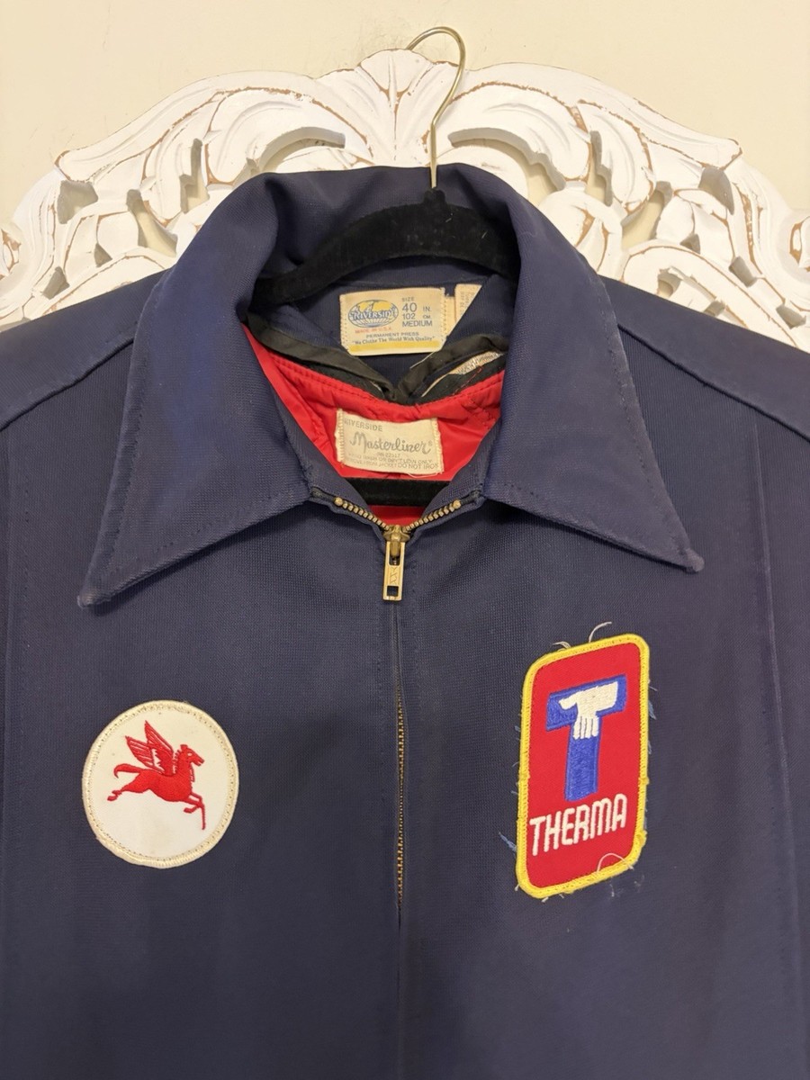 Vtg 70s Mobil Thermo GMC Pontiac Gas  Service Station Uniform Sz.40 Med View 2
