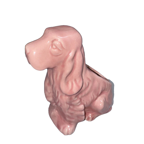 Vintage  Morton Pottery PINK  COCKER SPANIEL Planter - 第 1/1 張圖片