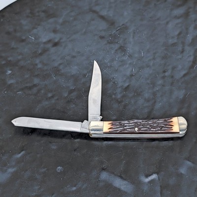 Remington R12 2 Blade Trapper Folding Pocket Knife Knife - Made in USA MINT