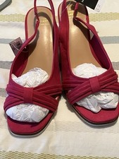 Cerise Pink Faux Suede Wedge Sandals NEXT Size 6.5 Extra Wide New With Tags