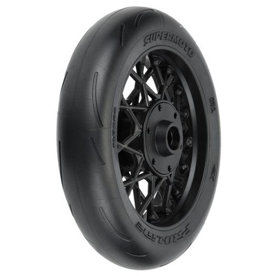 Proline Racing 1022210 1/4 Supermoto Tire Front MTD Black Wheel: PM-MX