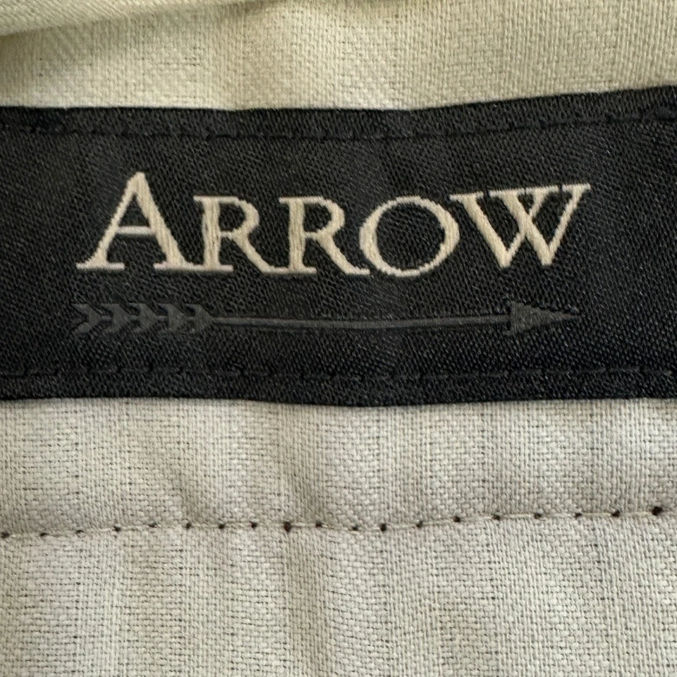 Arrow Pants Dress Mens 40X32 Brown Flat Front Straight Leg Comfort Exact Fit NEW - Image 3 of 4