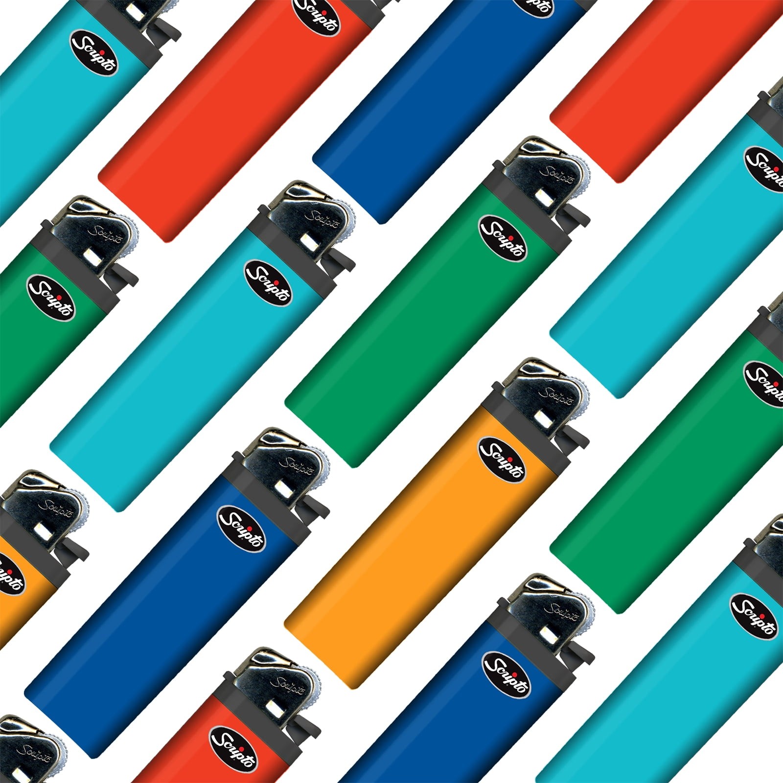 Lighters Scripto Views, Adjustable Flame, Pocket Lighter, Multi-Color 21 Count