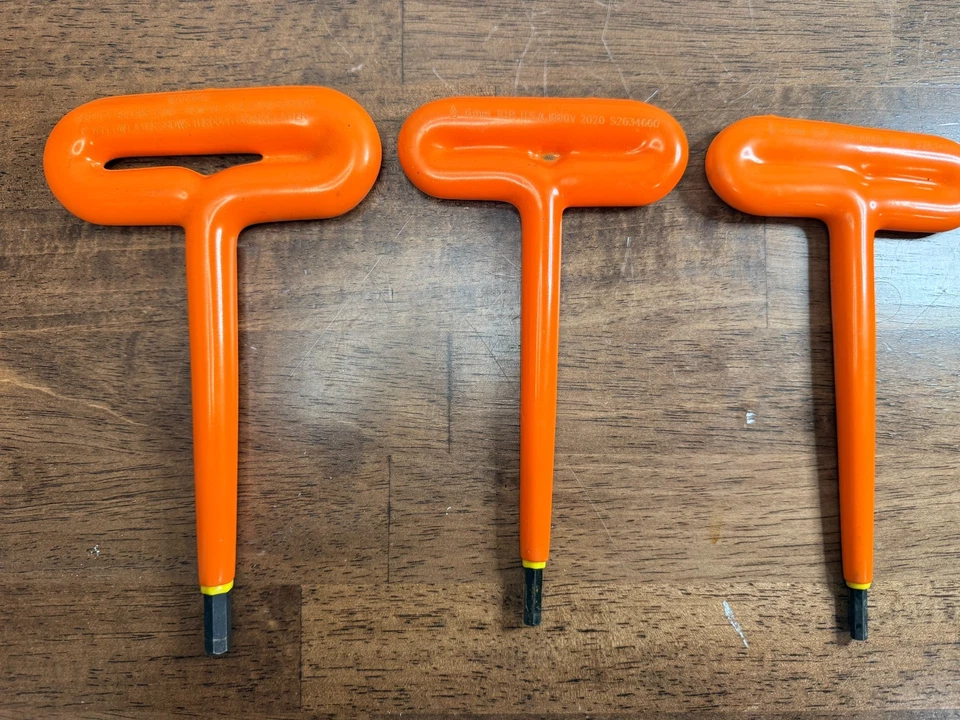 Insulated Hex wrench - Imperial 3 Pieces 1000 V T-Shape 5mm,6,mm,8mm - Image 2 of 4