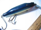 Creek Chub Giant Pikie Minnow old wood fishing lure glass eyes Purple