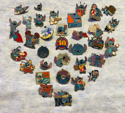 Disney Stitch Pin Collection Lot – 30+ Pins – Parks, Events, Trading & More