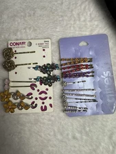 90s Y2K Hair Accessories Barrettes Clips Bobby Pin VTG  Colorful Bead Hoco Prom