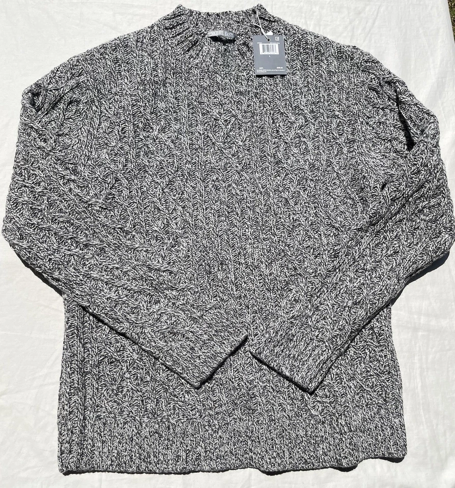 Suéter Michael Bastian Lana Y Algodón Talla Grande Gris Lujo Manga Larga Nuevo con Etiquetas Foto 3 de 4