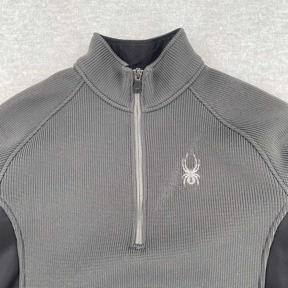 Spyder Core Jacket Adult Large Gray 1/4 Zip Pullover Midweight Sweater Men - Image 2 of 4