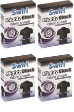 4 Swirl Mighty Black Fabric Sheets Revives Dark Colour Clothes 48 Sheets