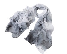 Chiffon Lotus White Black Chiffon Scarf