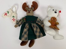 NWT TY Jingle Beanie Baby  GOODY Bear Vintage Delton Reindeer Mitten Ornament