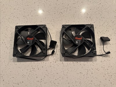 2X Rosewill DF1202512SELN 120mm 12V Black Case Fan 3-Pin or Molex - Used