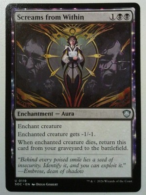 Screams from Within *Uncommon* Magic MtG x1 SOC Commander Secrets of Strixhaven