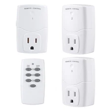  Mini Wireless Remote Control Outlet Switch Power Plug in 1 Remote + 3 Outlets